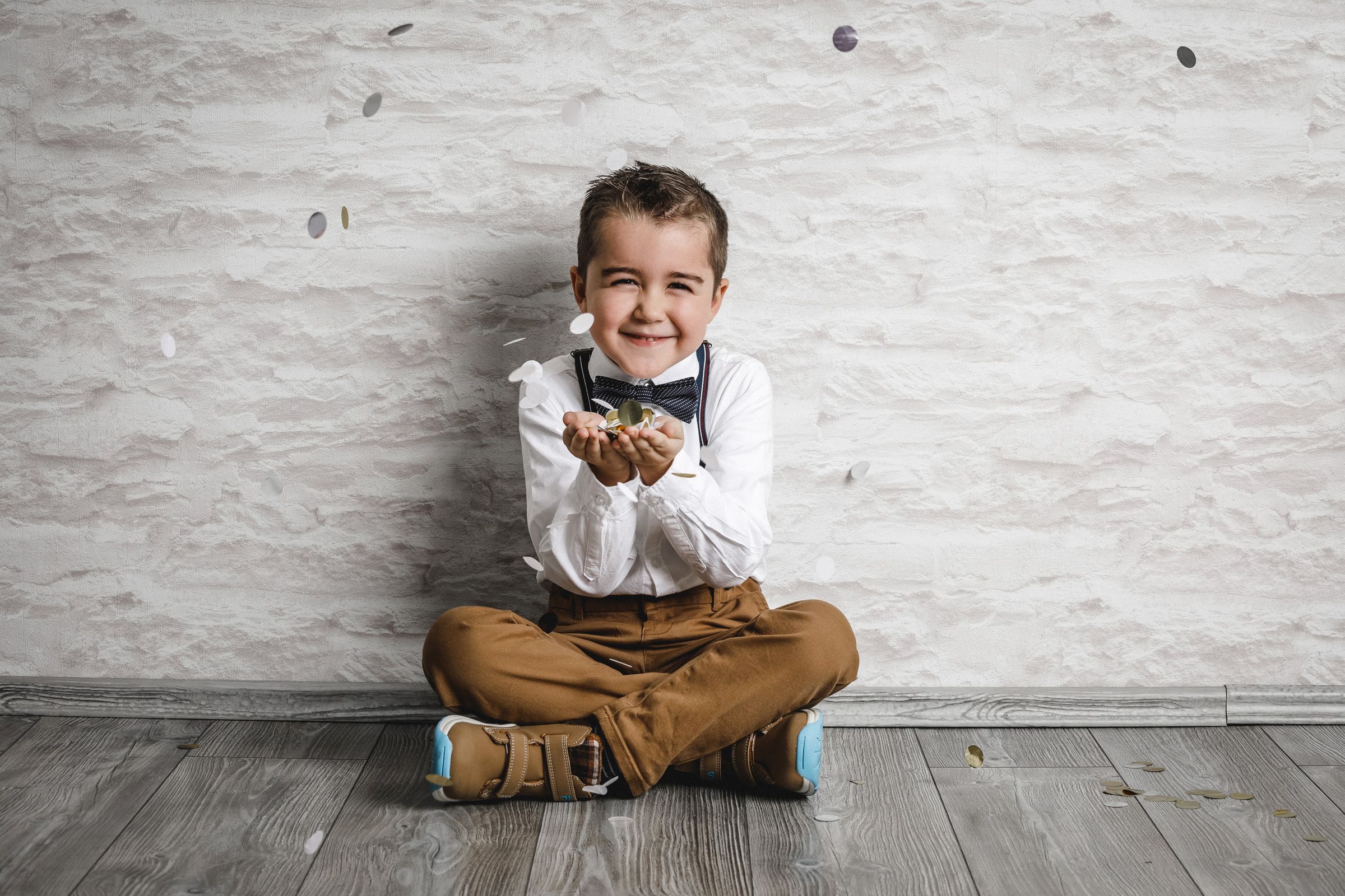 Kinderfotografie mit Konfetti