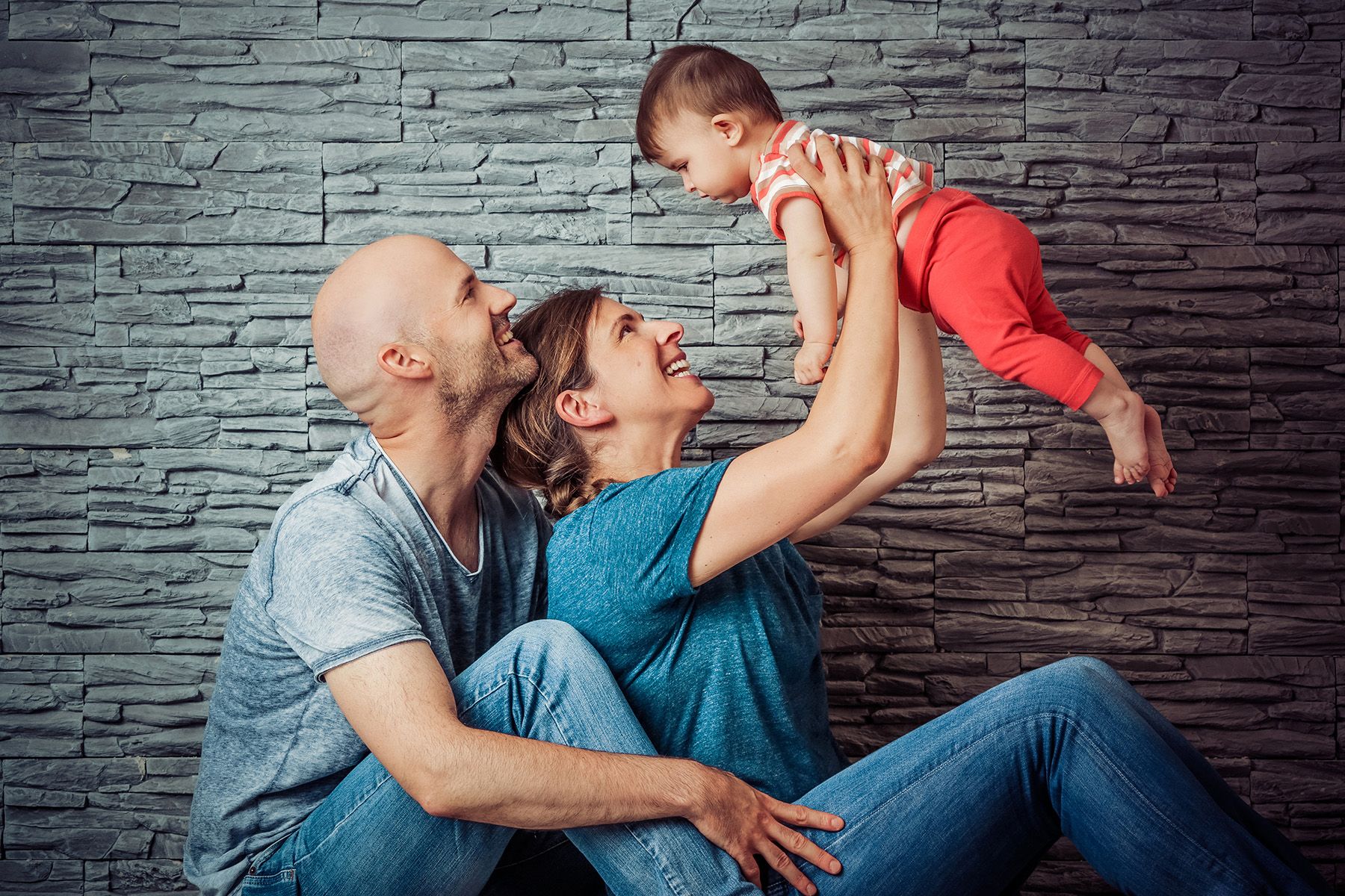 Familienfotos im ersten Lebenjahr
