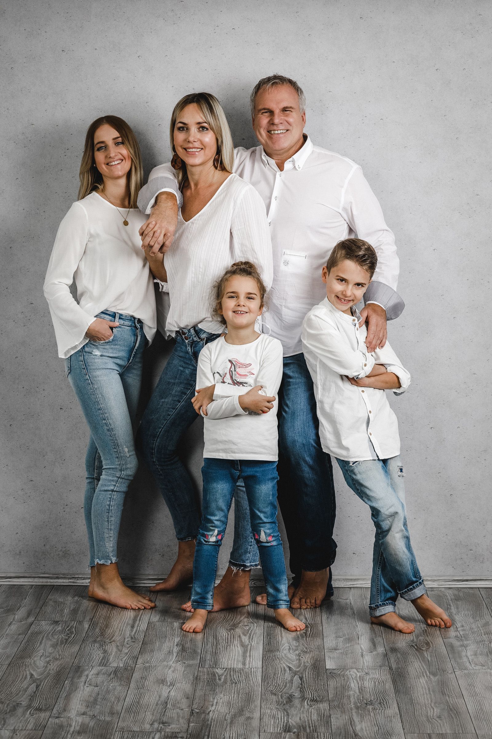Familienfotos mit drei Kindern